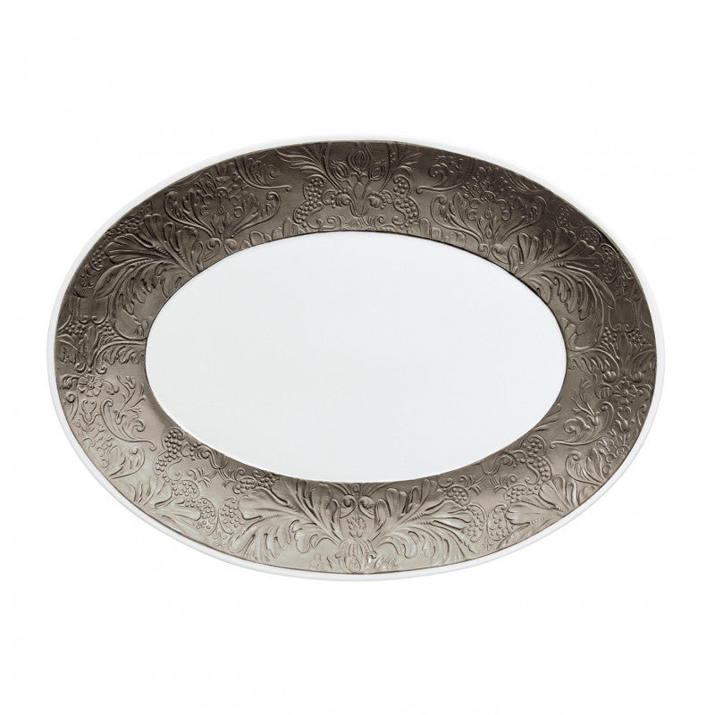 Oval platter 36 cm platine with platine rim | Italian Renaissance Platine