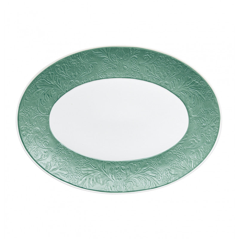 Oval platter 36 cm turquoise | Italian Renaissance