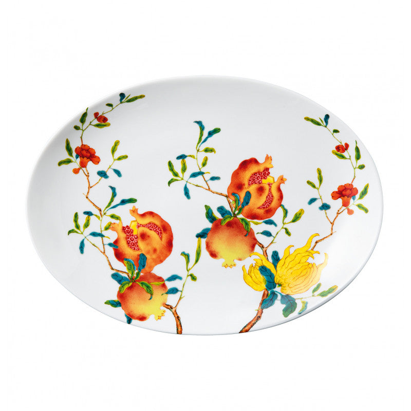 Oval platter 36 cm white with gold rim | Harmonia