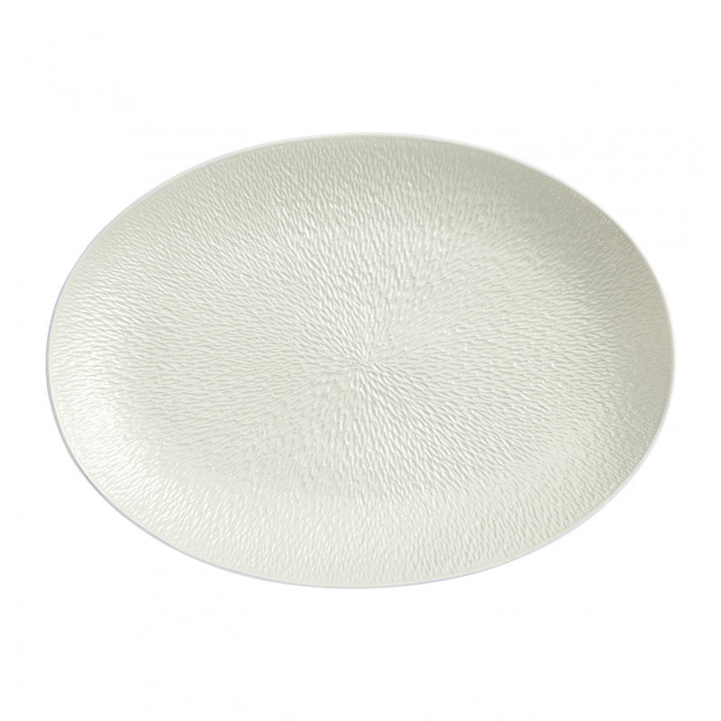 Oval platter 36 cm ivory | Minéral Irisé