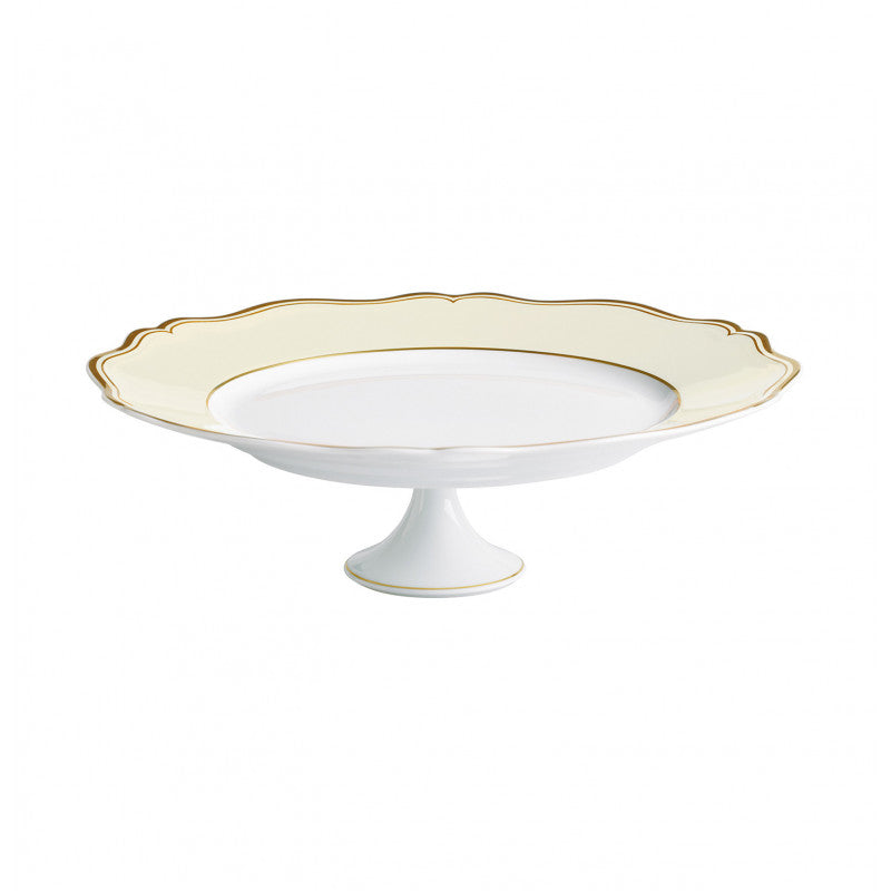 Petit four stand 27 cm ivory with gold rim | Mazurka