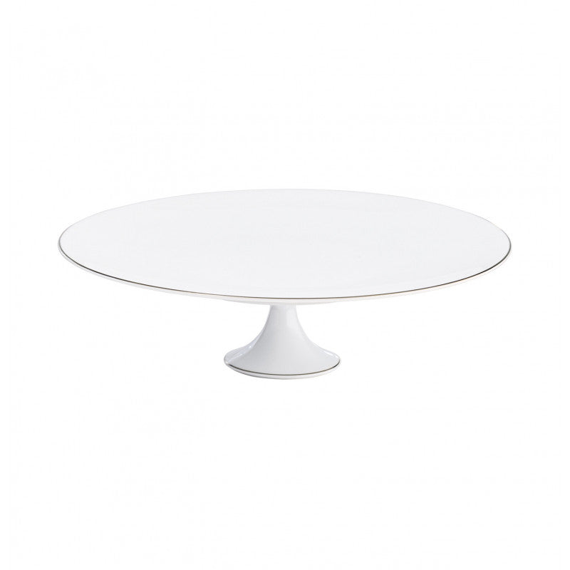 Petit four stand 27 cm white with platine rim | Monceau Platine