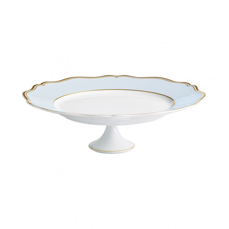Petit four stand 27 cm blue with gold rim | Mazurka