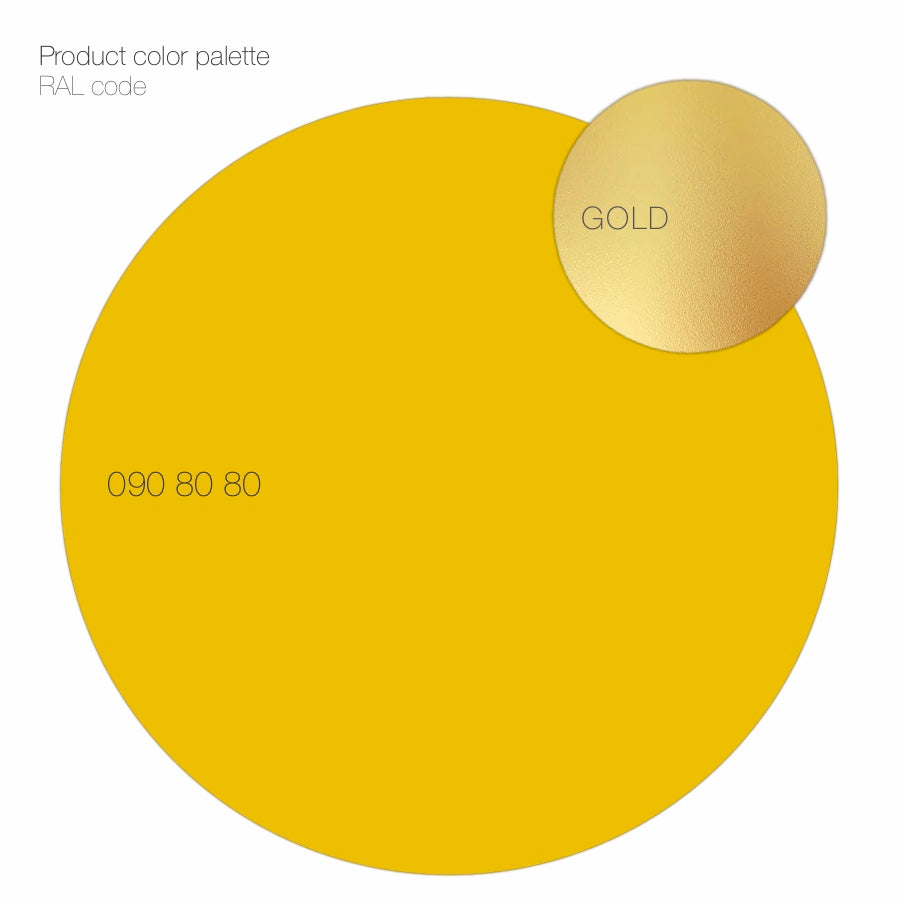 Coffee cup and saucer - Yellow with gold rim | Mazurka