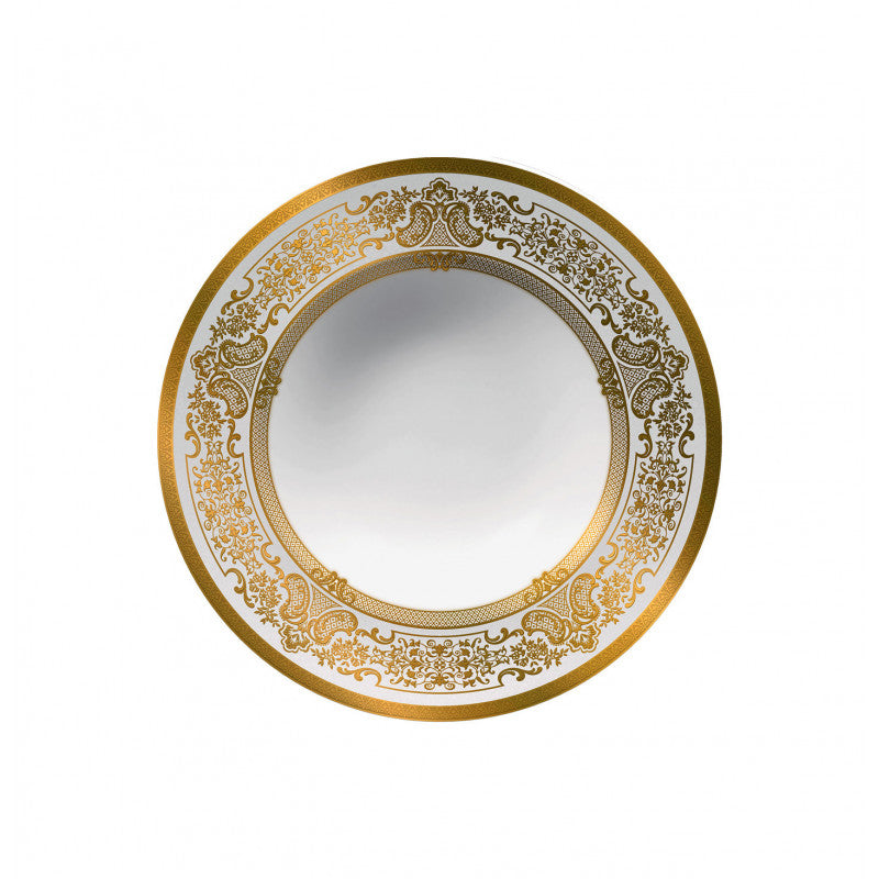 Rim plate deep 23 cm white with gold rim | Marignan