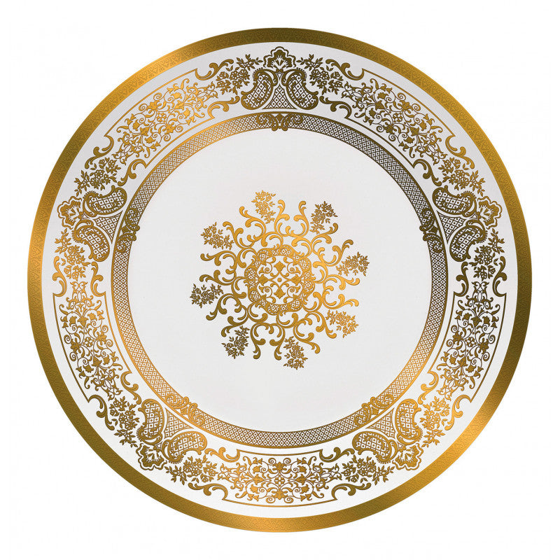 Rim plate flat 22 cm white with gold rim | Marignan