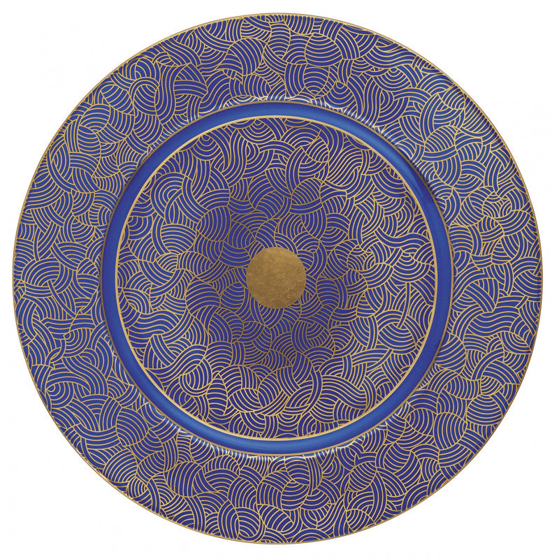 Rim plate flat 31 cm blue with gold rim | Imari