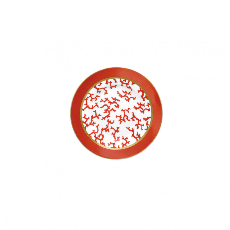 Rim plate flat 16 cm red with gold rim | Cristobal Rouge