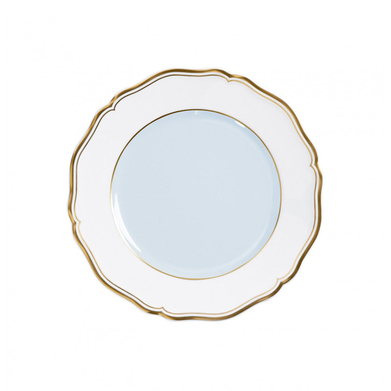 Rim plate flat 22 cm blue with gold rim | Mazurka