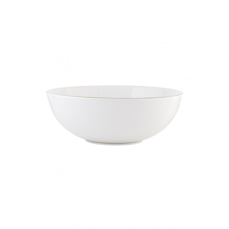 Salad bowl 26.3 cm white with gold rim | Monceau Or