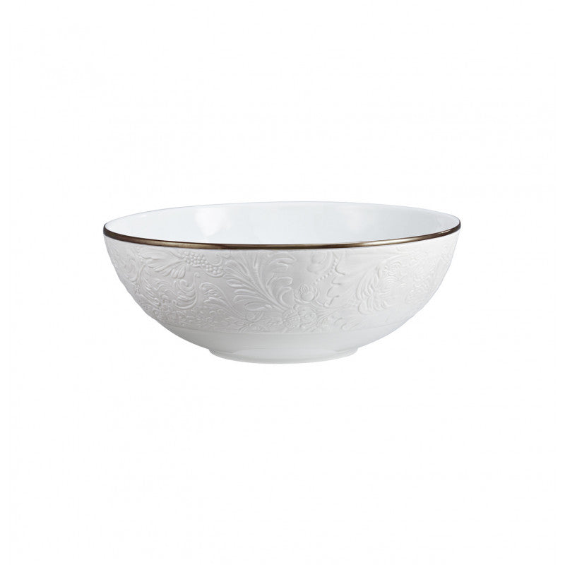 Salad bowl 26.3 cm white with platine rim | Italian Renaissance