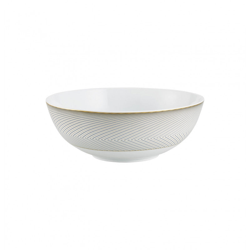 Salad bowl 26.3 cm grey with gold rim | Oskar