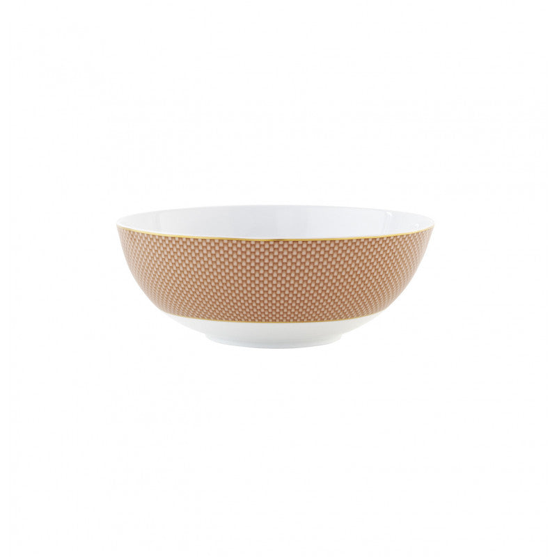 Salad bowl 26.3 cm rose gold with gold rim | Trésor