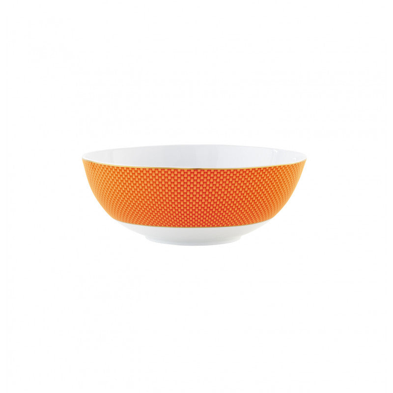 Salad bowl 26.3 cm orange with gold rim | Trésor
