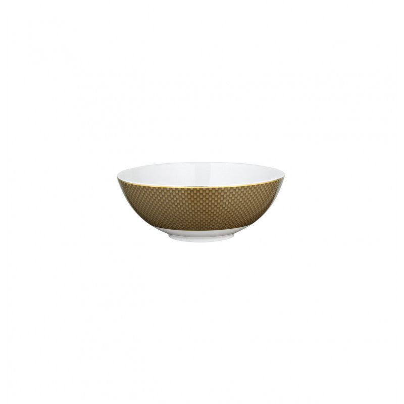 Salad bowl 17 cm brown with gold rim | Trésor