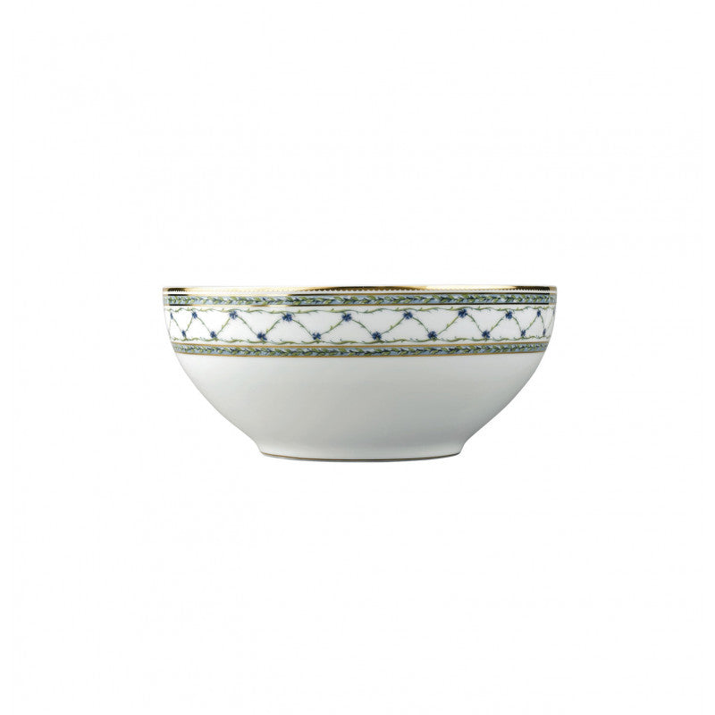 Salad bowl 25 cm green/blue with gold rim | Allée Du Roy