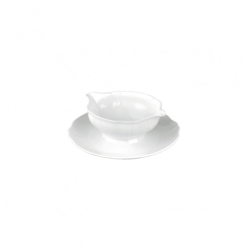 Sauce boat and stand 20 cm white | Argent