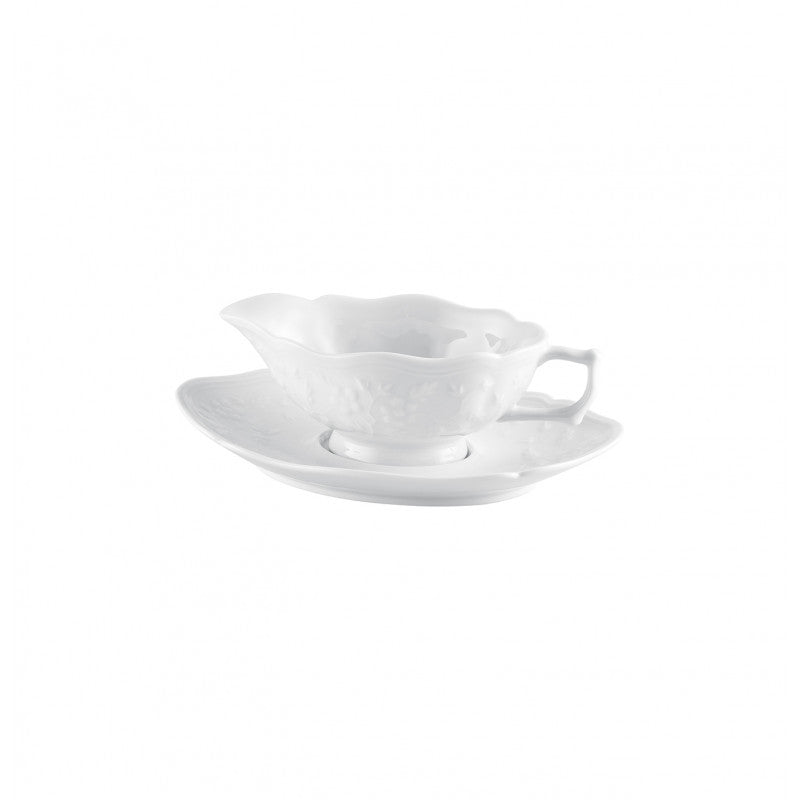 Sauce boat and stand 23 cm white | Pont aux Choux