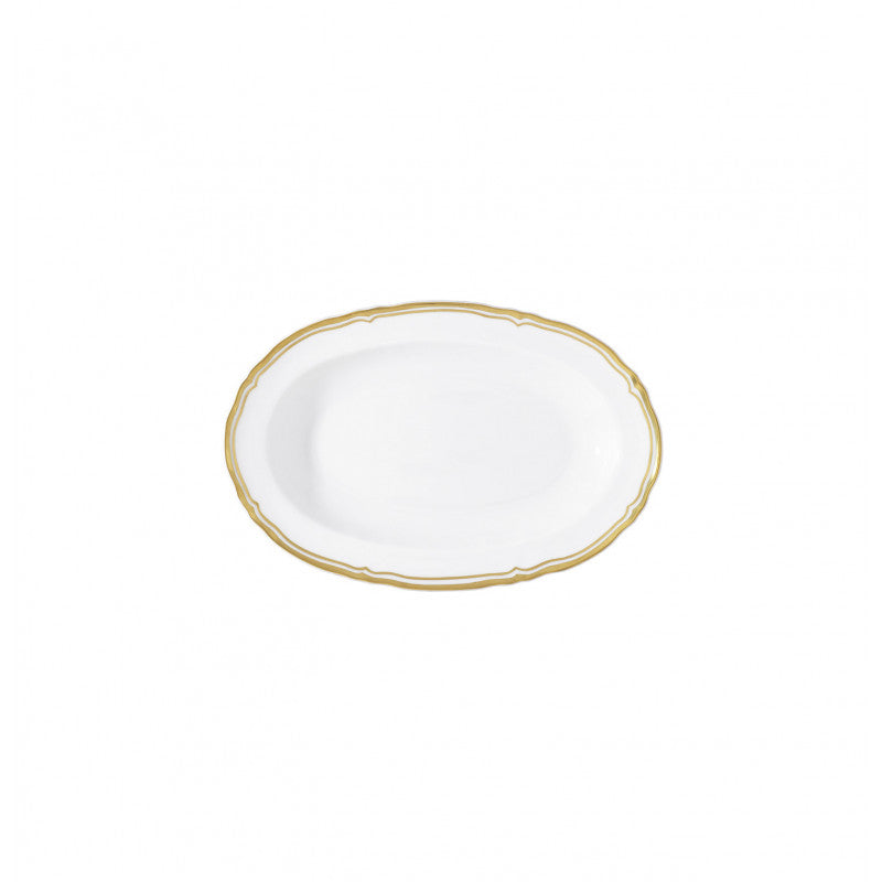 Side dish 23 cm white with gold rim | Polka Or