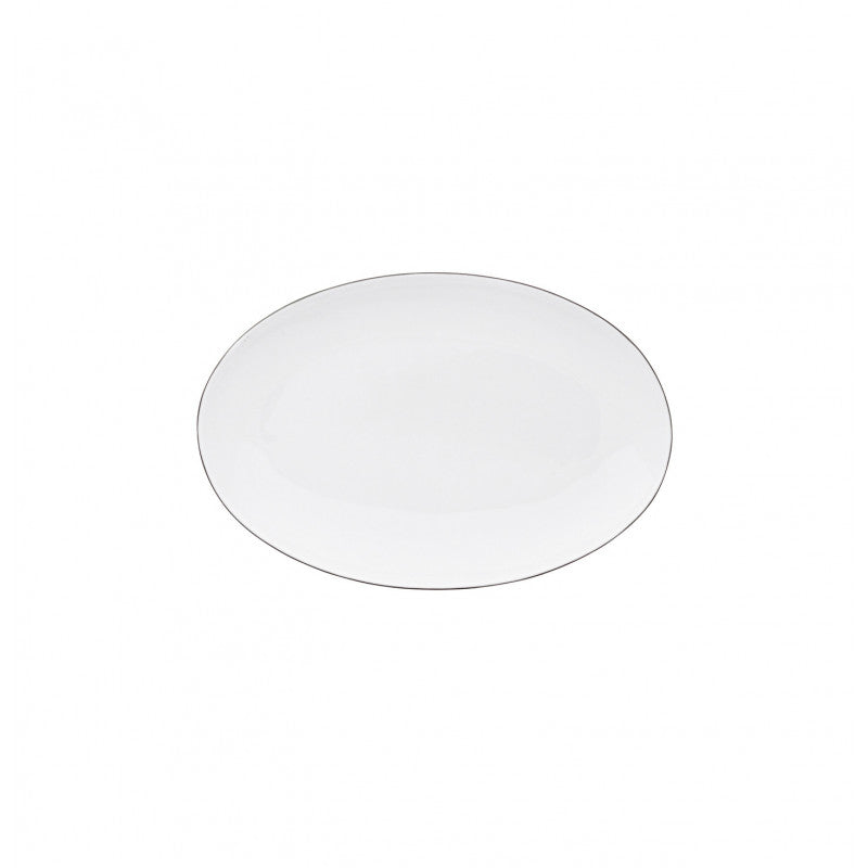 Side dish 23.5 cm white with platine rim | Monceau Platine