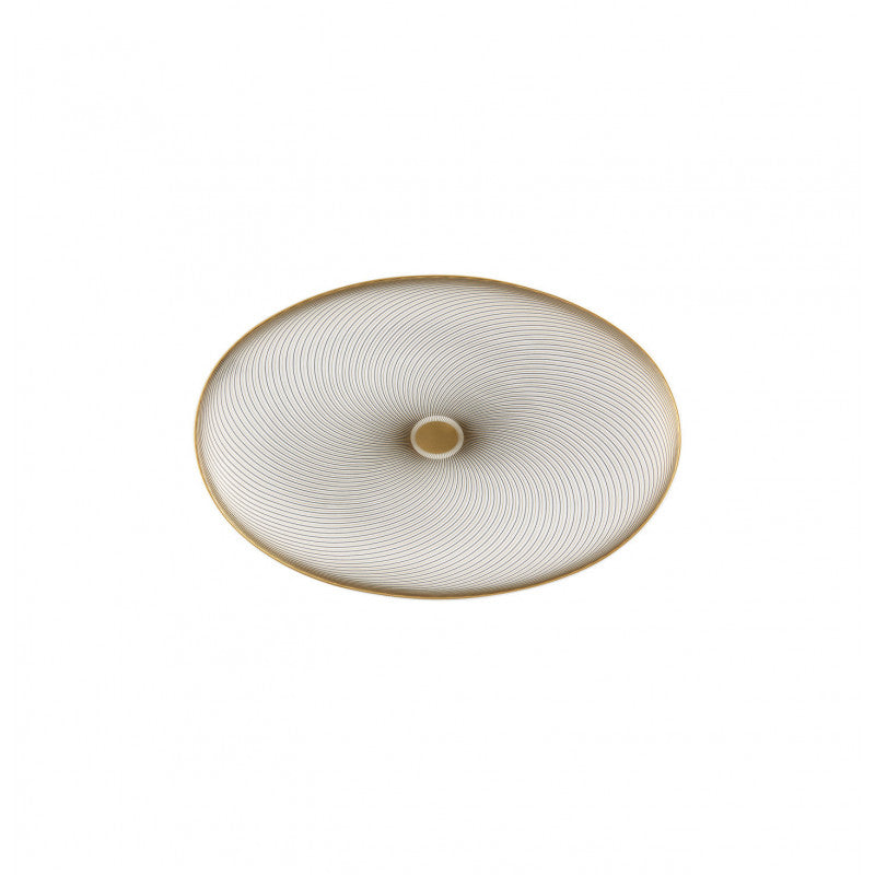 Side dish 23.5 cm grey with gold rim | Oskar