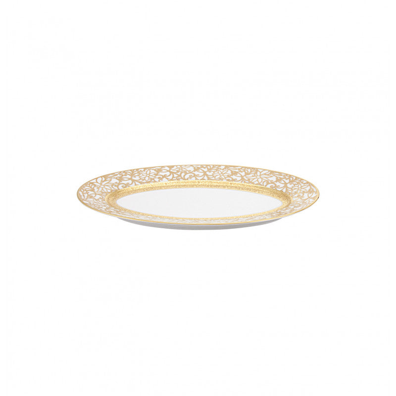Side dish 25.3 cm white with gold rim | Tolède Or