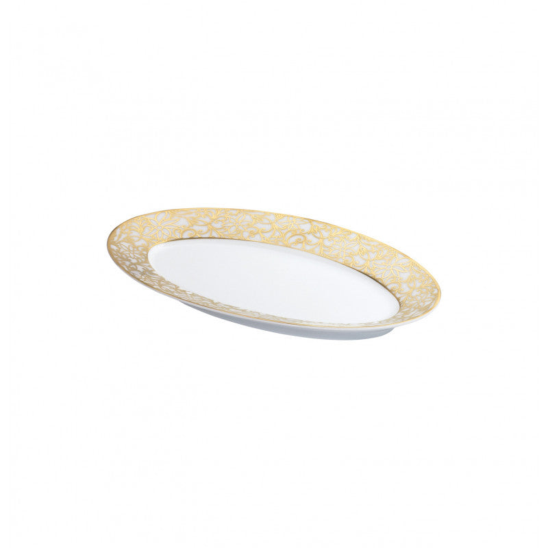 Side dish 25.3 cm white with gold rim | Salamanque Or