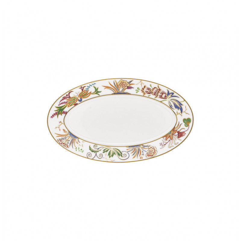 Side dish 25.3 cm blue/pink with gold rim | Imari
