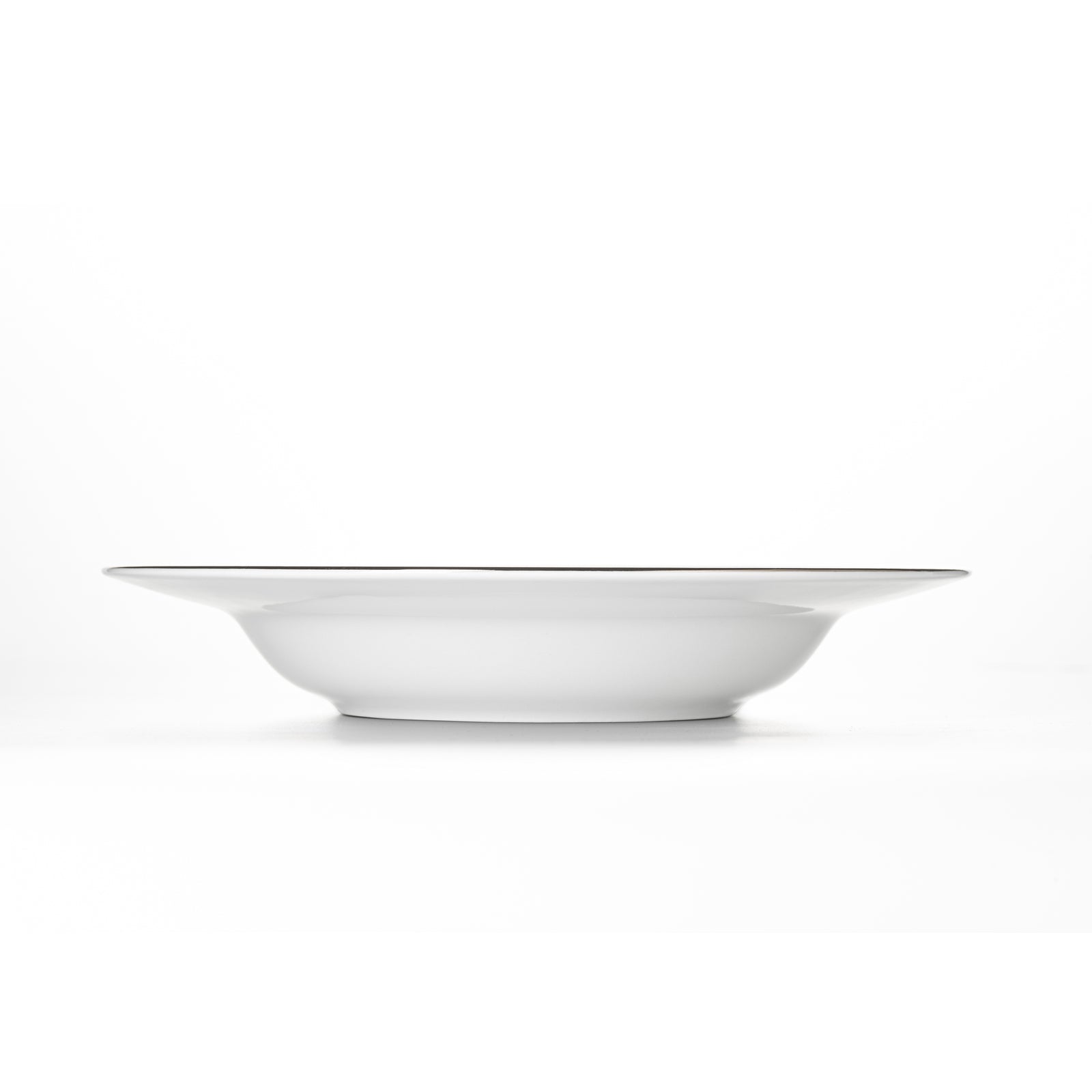 Rim plate deep 23 cm with platinum and gold rim | Ginkgo