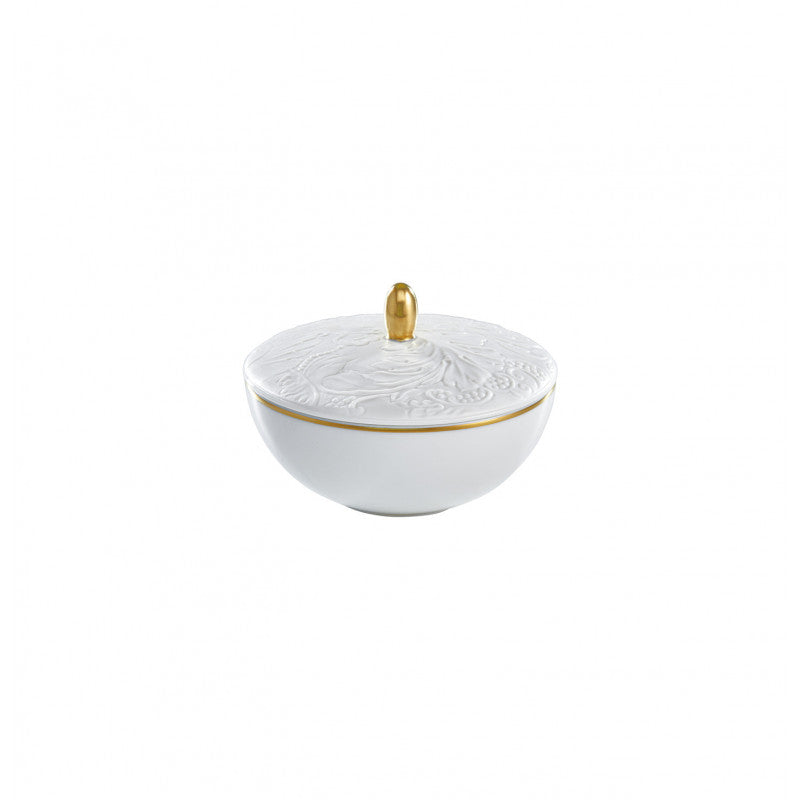 Sugar bowl 11.8 cm white with gold rim | Italian Renaissance