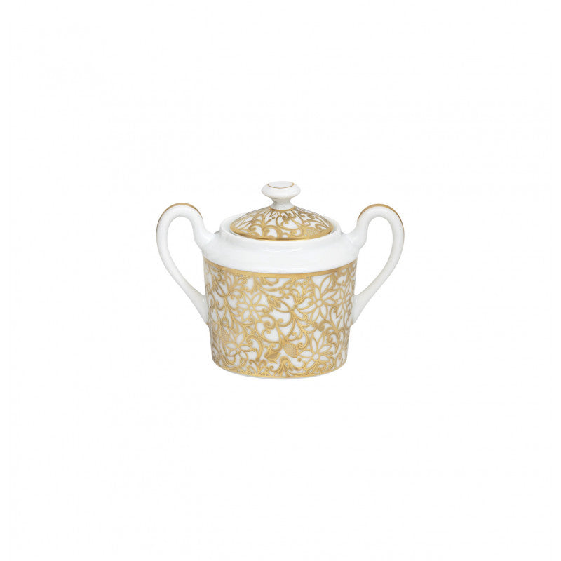 Sugar bowl 6.8 cm white with gold rim | Salamanque Or