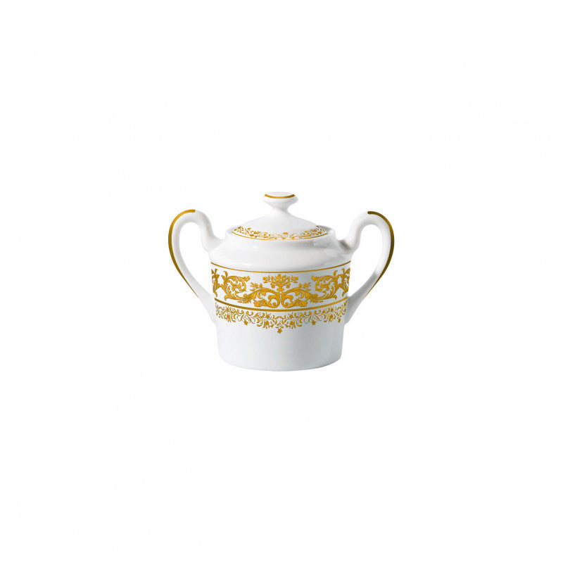 Sugar bowl 6.8 cm white with gold rim | Chelsea