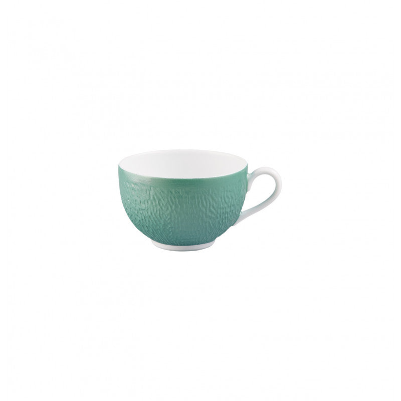 Tea cup extra 9,5 cm or Chinese soup bowl saucer 17.5 cm turquoise | Minéral Irisé