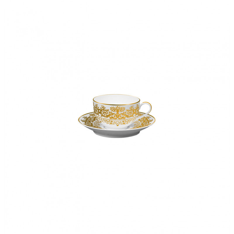 Tea cup extra and saucer - White with gold rim | Chelsea