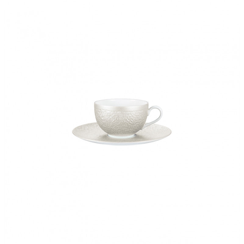 Tea cup extraor Chinese soup bowl 9.5 cm and saucer 17.5 cm grey III | Minéral Irisé