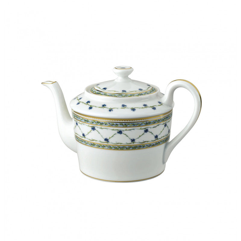 Tea pot 9.6 cm green/blue with gold rim | Allée Du Roy