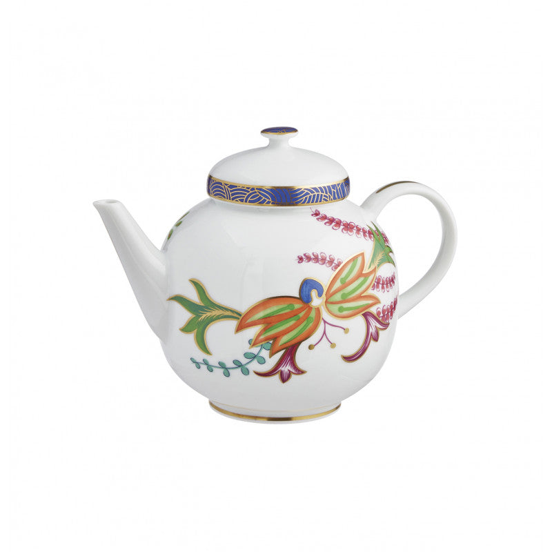 Tea pot 7.2 cm blue/pink with gold rim | Imari