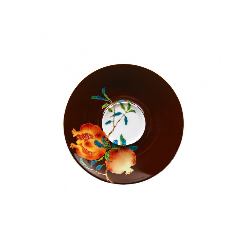 Tea saucer extra 15.5 cm brown/green with gold rim | Harmonia