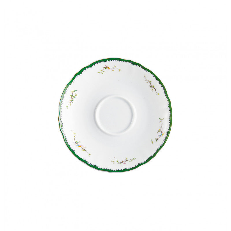 Tea saucer extra 16 cm green/pink | Longjiang