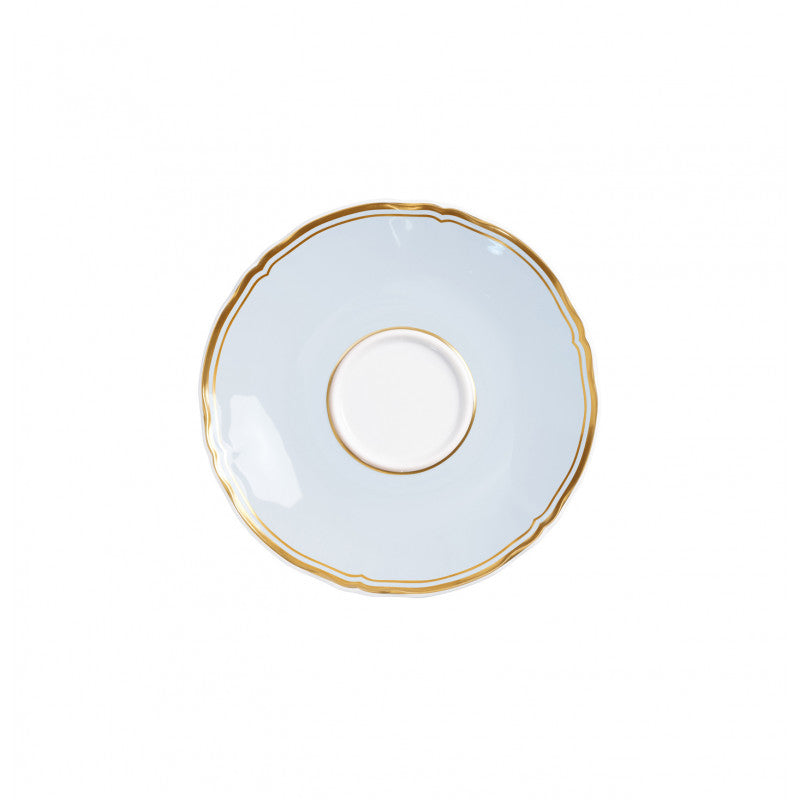 Tea saucer extra 16 cm blue with gold rim | Mazurka