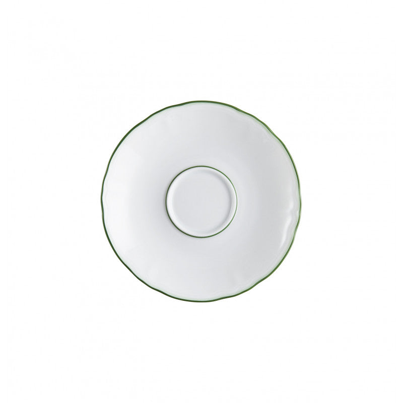 Tea saucer extra 16 cm green | Touraine Double Filet Vert