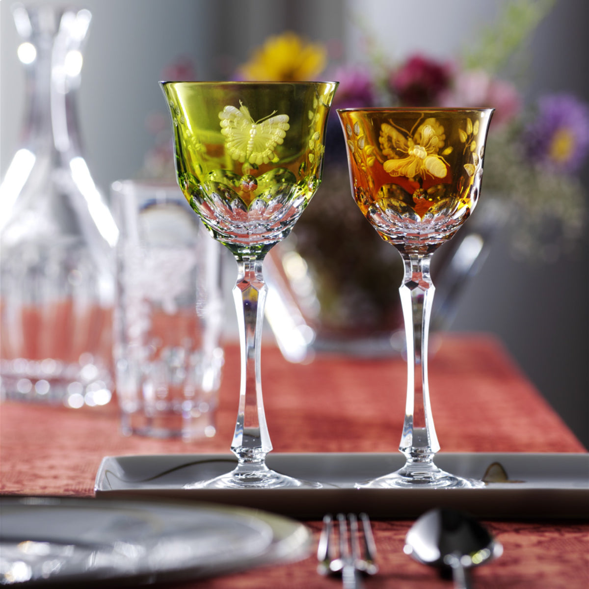 Clear Footed Bowl 13" | Springtime