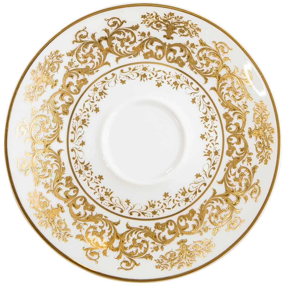 Tea cup extra and saucer - White with gold rim | Chelsea