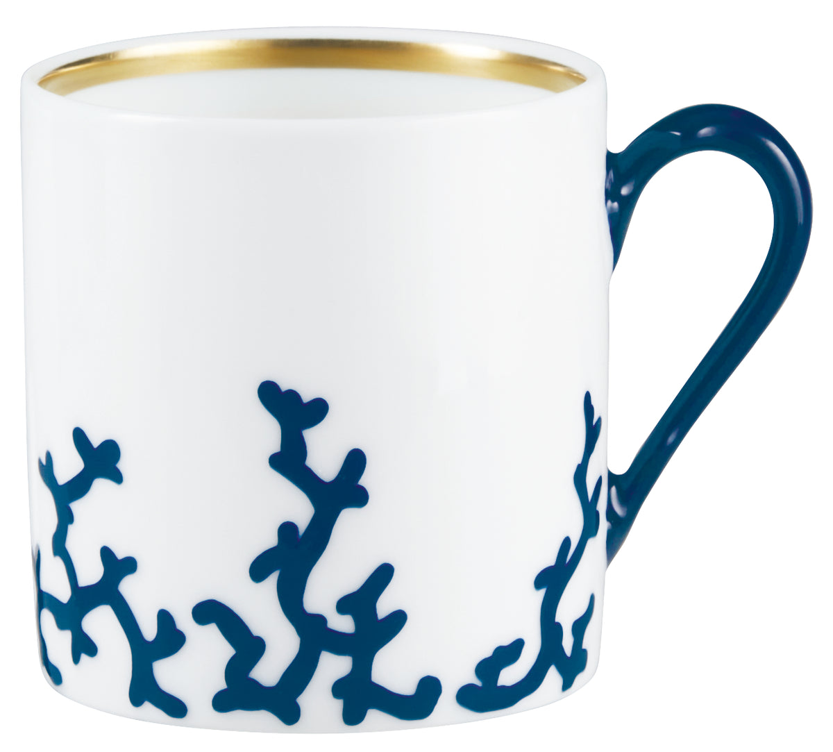 Coffee cup and saucer - Blue with gold rim | Cristobal Marine