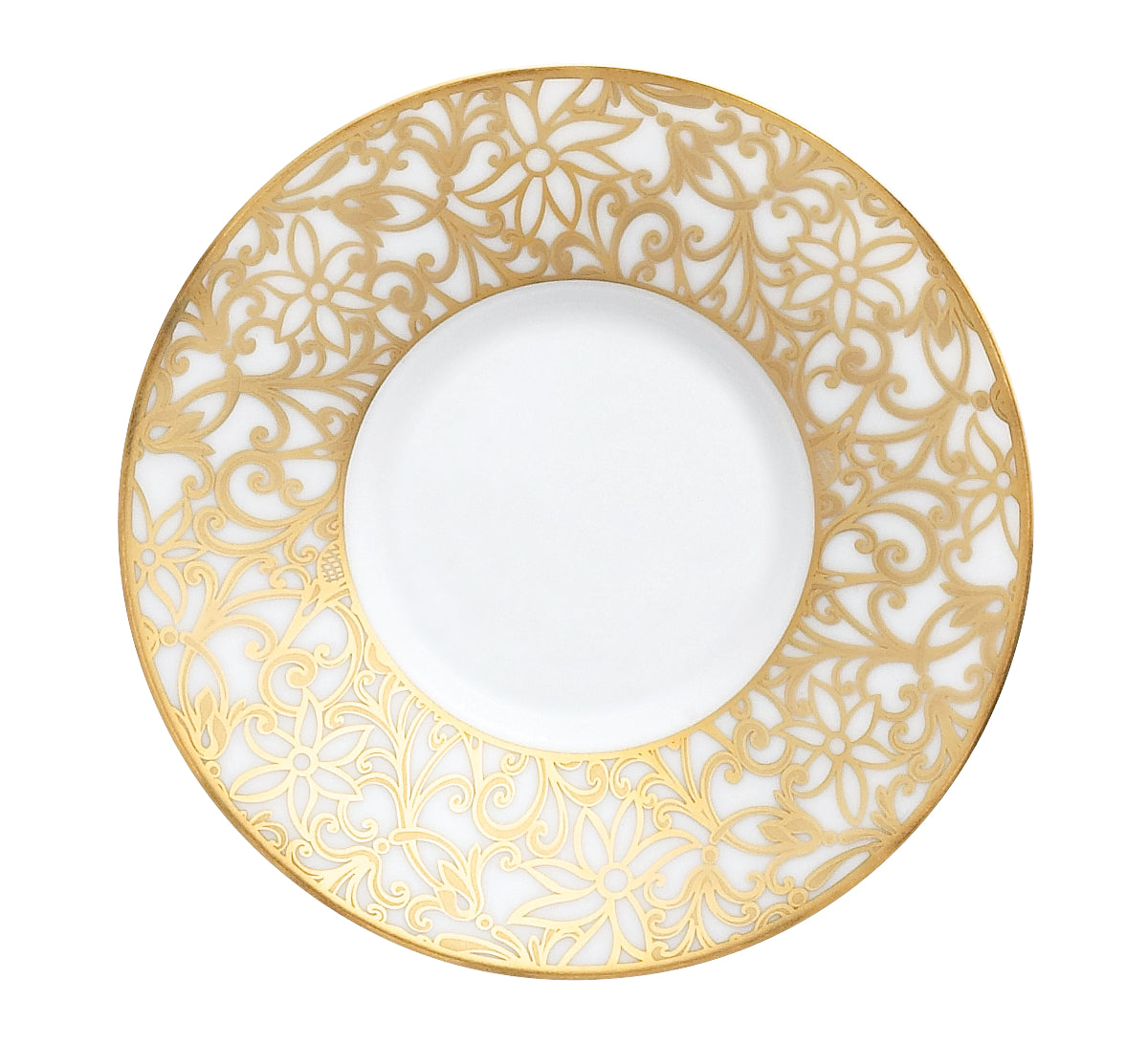 Coffee cup and saucer - White with gold rim | Salamanque Or