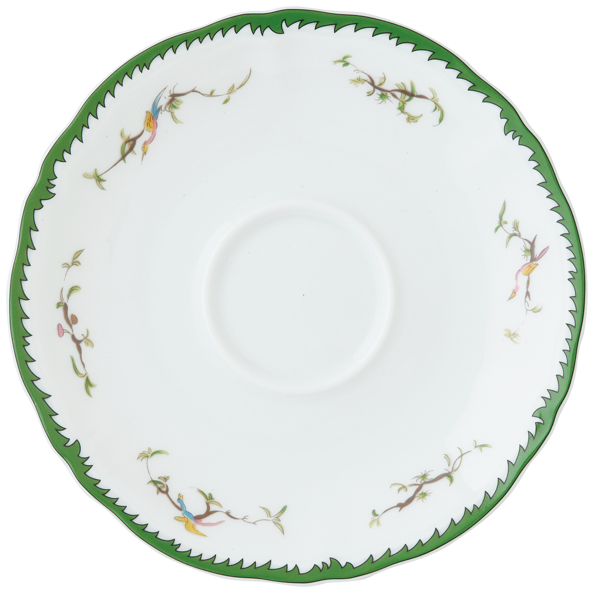 Coffee cup and saucer - Green/pink I | Longjiang