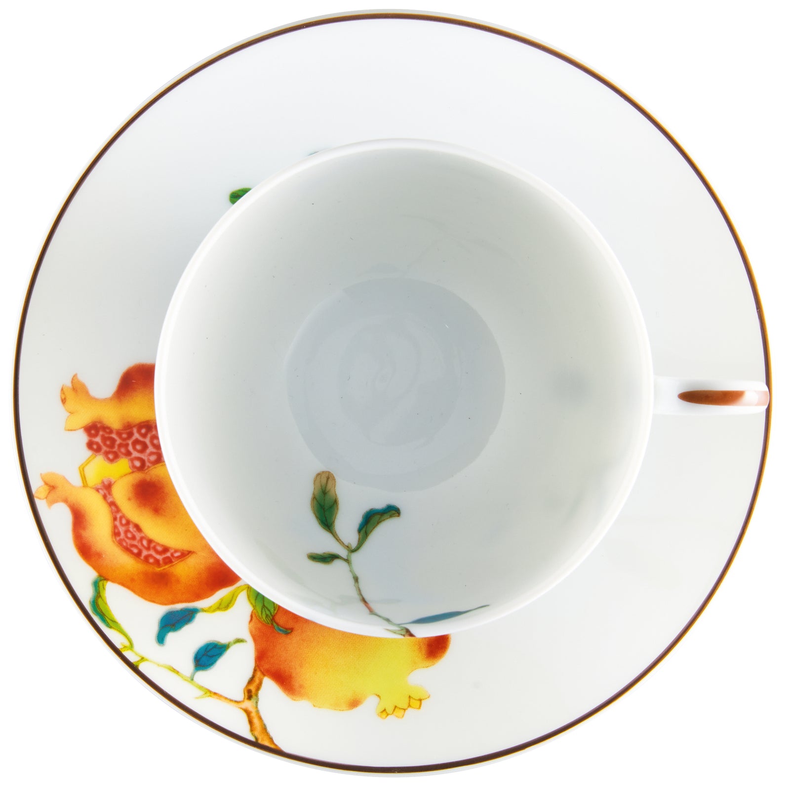 Tea cup extra and saucer - White with gold rim | Harmonia