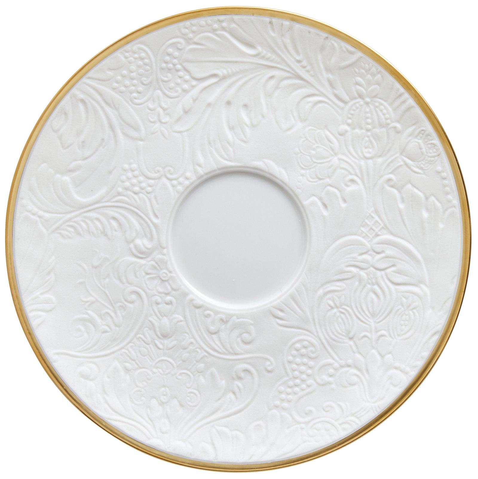 Tea cup extra and saucer - White with gold rim | Italian Renaissance