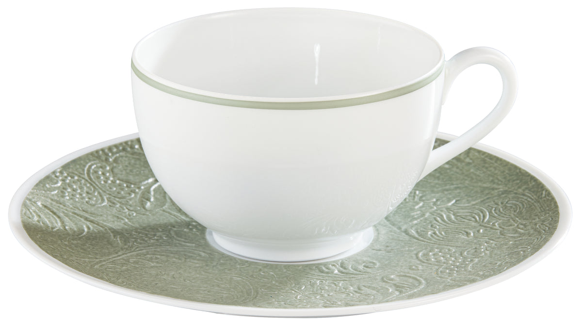 Tea cup extra and saucer - Green | Italian Renaissance