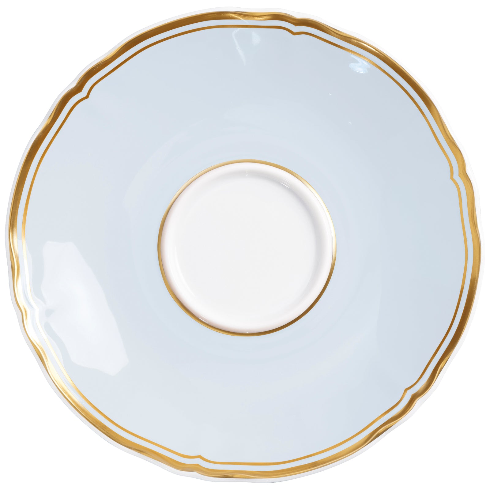 Tea cup extra and saucer - Blue with gold rim | Mazurka